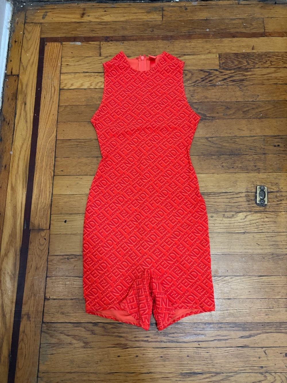 Fendi x Skims Red Logo Print Sleeveless Romper